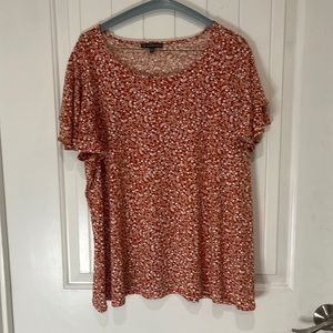 Burnt Orange Adriana Papell Floral Blouse